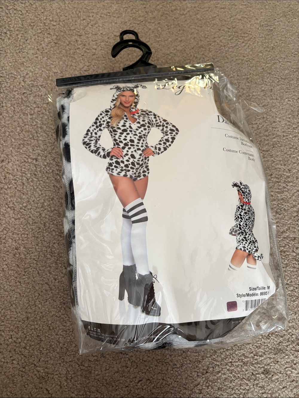 Leg Avenue Dalmatian Print Womens Costume Hoodie Romper - Black & White size M